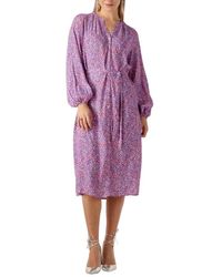 Ydence - Lila Midi Kleid Samira - Lyst