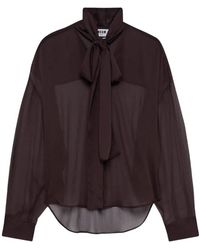 MSGM - Crepon-Bluse - Lyst