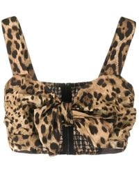 Dolce & Gabbana - Leopard Print Bustier Top - Lyst