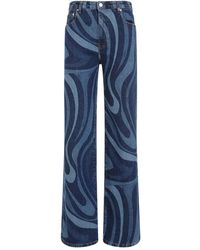 Emilio Pucci - Blaue marmor muster jeans - Lyst