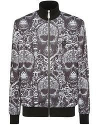 Philipp Plein - Hoodies & Sweatvesten ,Zwart ,Katoen Tracksuit Jacket All-Over Skull - Lyst