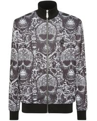 Philipp Plein - Hoodies & Sweatvesten ,Zwart ,Katoen Tracksuit Jacket All-Over Skull - Lyst