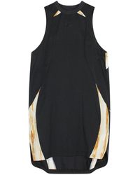 Y-3 - Kleedjes ,Zwart ,Katoen Rust Dye Tank Jurk - Lyst