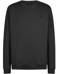 Dondup - Hoodies & Sweatvesten ,Zwart ,Katoen Regular-Fit Katoenen Sweatshirt Met Ronde Hals - Lyst