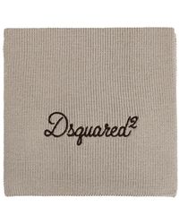 DSquared² - Wollschal Mit Besticktem Logo - Lyst