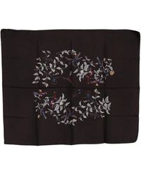 Dolce & Gabbana - Bruin 100% Zijde Bird Print Wrap 80cm X 95cm Rrp Sjaal - Lyst