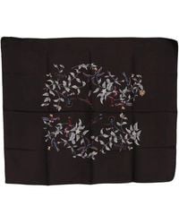 Dolce & Gabbana - Bruin 100% Zijde Bird Print Wrap 80cm X 95cm Rrp Sjaal - Lyst