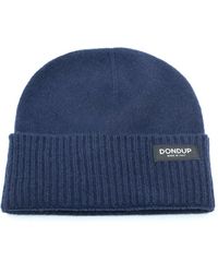 Dondup - Accessoires ,Blauw ,Kasjmier Shaved Cashmere Hat - Lyst