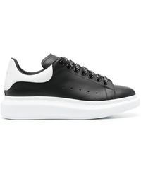 McQueen - Schwarze sneakers für männer,schwarze ledersneaker mit weißem besatz,schwarze sneakers mit dicker sohle - Lyst