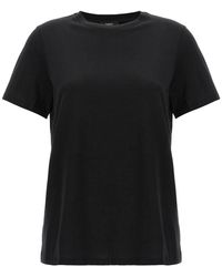 Theory - Tops ,Zwart ,Katoen T-Shirt Met Ronde Hals - Lyst
