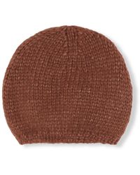 Cortana - Accessoires ,Bruin ,Wol Baby Alpaca En Zijde Gebreide Beanie - Lyst