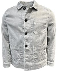 Circolo 1901 - Leinen Baumwolle Overshirt Hellgrau - Lyst