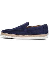 GIORGIO - Blaue Wildleder Loafers Mit Beiger Sohle - Lyst