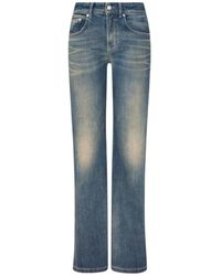 Moschino - Jeans ,Blauw ,Denim Cotton Denim Flare Pants - Lyst