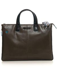 Piquadro - Leather satchel - Lyst