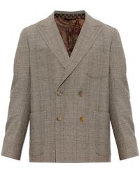 Etro - Gekreid Blazer Met Enkele Split - Lyst