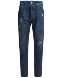 Brunello Cucinelli - Zerrissene denim-freizeit-fit-jeans - Lyst