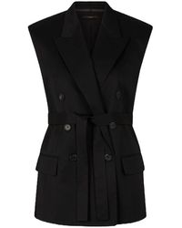 Windsor. - Schwarze Baumwollstretch-Doppelreiher-Weste - Lyst
