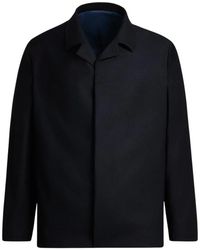 Kiton - Jassen ,Zwart ,Wol Minimalistische Wollen Jas Met Verborgen Sluiting - Lyst