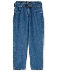 mötivi - Balloon Fit-Jeans Mit Gürtel Aus Lyocell-Mischung - Lyst