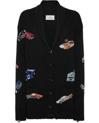 Philipp Plein - Truien & Vesten ,Zwart ,Katoen Knitted Cardigan Ls Cars Racing - Lyst