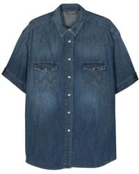 Lorena Antoniazzi - Overhemden ,Blauw ,Denim Denim Western Shirt - Lyst