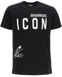 DSquared² - Zwart T-Shirt Met Print, Korte Mouwen - Lyst