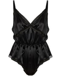 Dolce & Gabbana - Tops ,Zwart ,Satijn Lace Bodysuit - Lyst