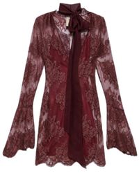 Aniye By - Mini Jurk Van Transparant Kant Met Bloemmotief - Lyst