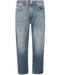 Ballantyne - Jeans ,Blauw ,Katoen Logo-Patch Jeans - Lyst
