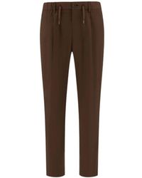 Herno - Broeken ,Bruin ,Katoen Broek Met Trekkoord - Lyst