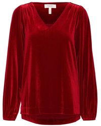 Part Two - Overhemden ,Rood ,Rhythmic V-Hals Blouse - Lyst