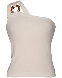 Des Petits Hauts - Tops ,Wit ,Katoen Gebreide Top Van Katoenmix - Lyst
