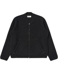 Universal Works - Jassen ,Zwart ,Katoen Wool Fleece Zip Bomber - Lyst