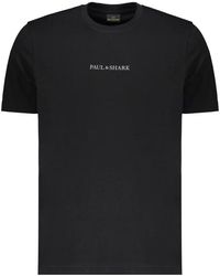 Paul & Shark - Logo Print Baumwoll T-Shirt - Lyst