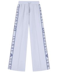 EA7 - Broeken ,Blauw ,Leer Slim Fit Broeken - Lyst