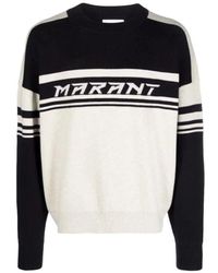 Isabel Marant - Colby-Gb Schwarz/Weiß Pullover Mit Logo - Lyst