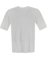 Lardini - Geripptes leinen- und baumwoll-t-shirt - Lyst