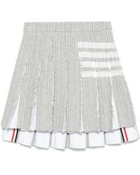 Thom Browne - Rokken ,Grijs ,Grijze Mini Rok Met Plooien - Lyst