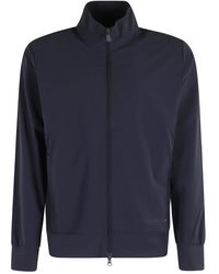 Save The Duck - Jassen ,Blauw ,Nylon Blauwe Slim Fit Jas Met Hoge Kraag - Lyst