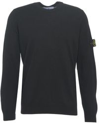Stone Island - Truien & Vesten ,Zwart ,Blauwe Gebreide Trui Crew Neck Pullover Aw 25 - Lyst