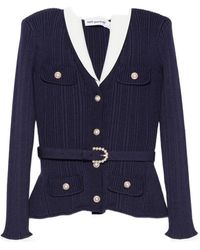 Self-Portrait - Ribbed Knit Cardigan - Lyst