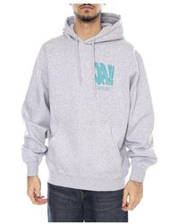 Edwin - Hoodies & Sweatvesten ,Grijs ,Leer Hoodie - Lyst