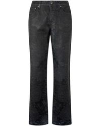 Roberto Cavalli - Denim Jeans Met Bloemenpatroon - Lyst