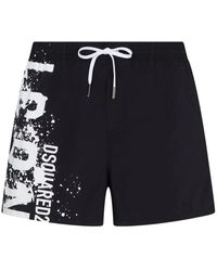 DSquared² - Schwarze sea kleidung boxer midi - Lyst