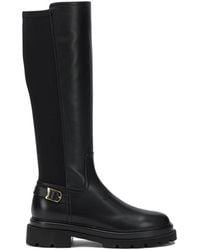 Santoni - Leder Stretch Schnallen Kniehohe Stiefel - Lyst