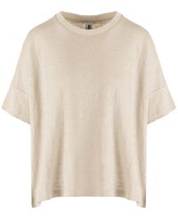 Bomboogie - T-Shirt Met Losse Pasvorm Van Linnen Jersey - Lyst