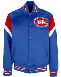 Mitchell & Ness - Jassen ,Blauw ,Polyester Nhl Heavyweight Bomber Jacket Quilted Interior - Lyst