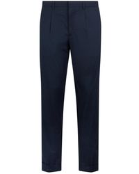 Moorer - Broeken ,Blauw ,Katoen Cropped Broeken - Lyst
