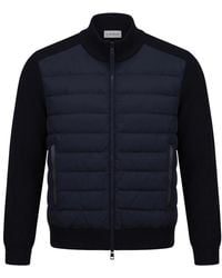 Moncler - Gesteppte Strickjacke Mit Reißverschluss Aus Wolle Und Kaschmir - Lyst
